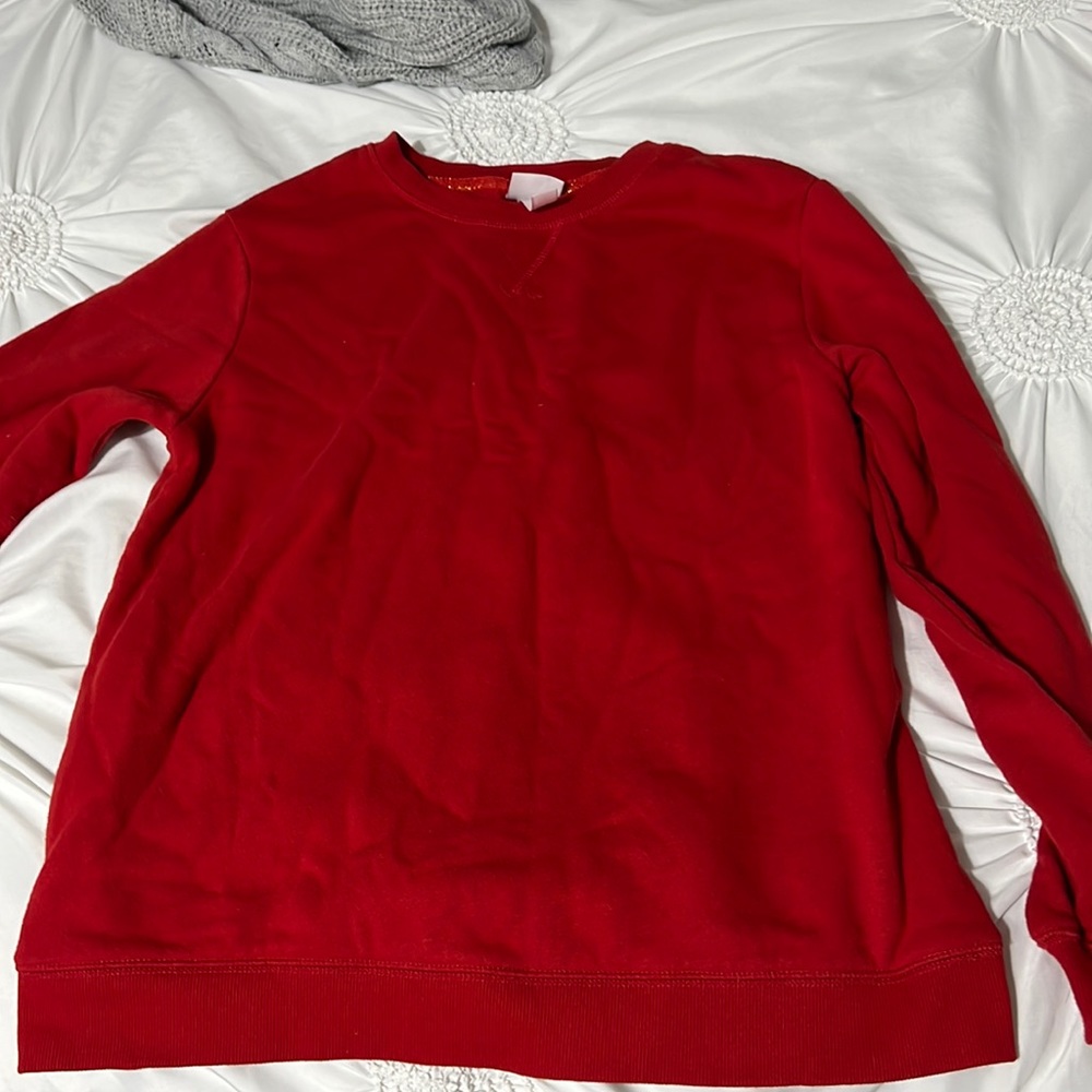 red pajama sweatshirt
